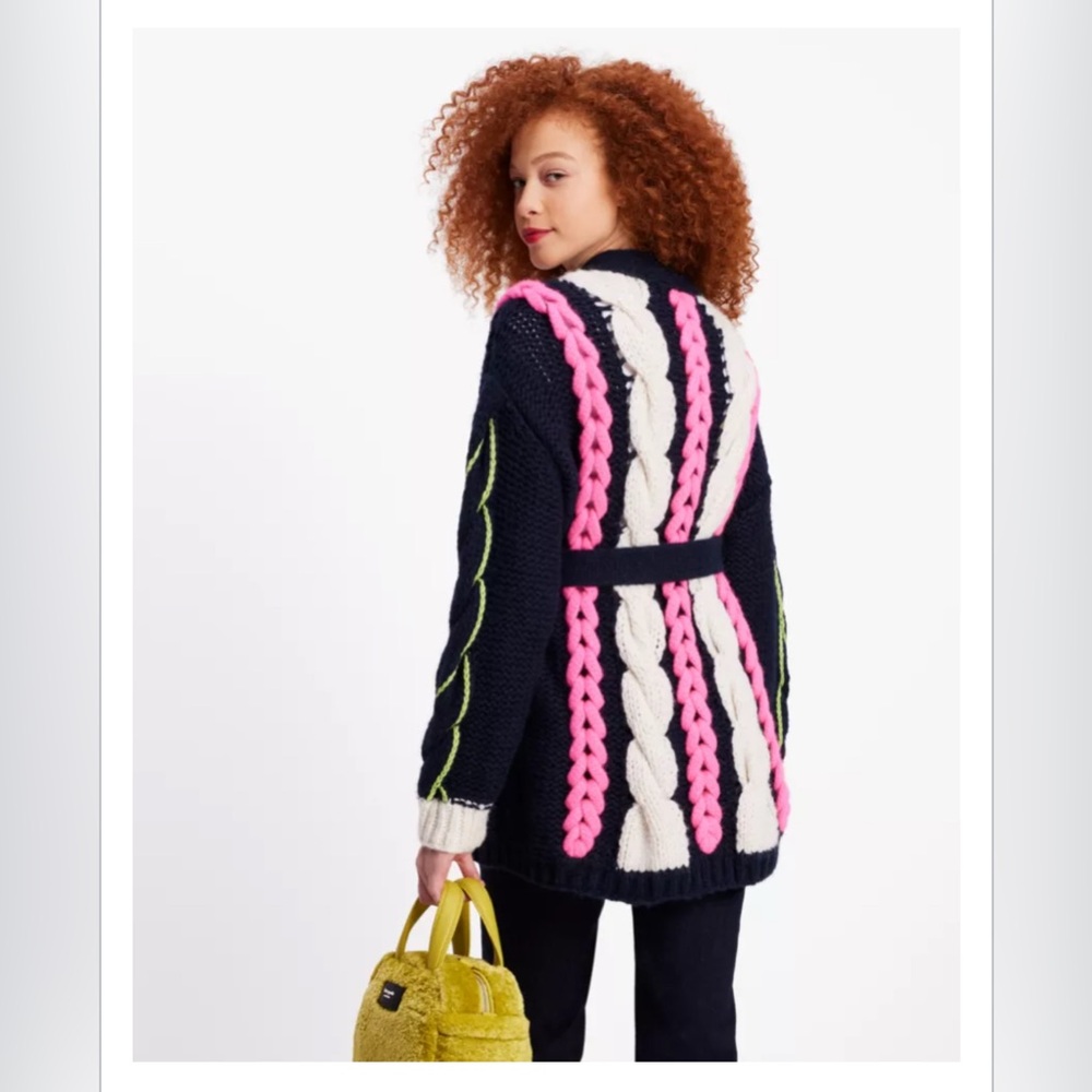 NWT Kate Spade Alpaca-Wool Cable Knit Cardigan. - Picture 3 of 11
